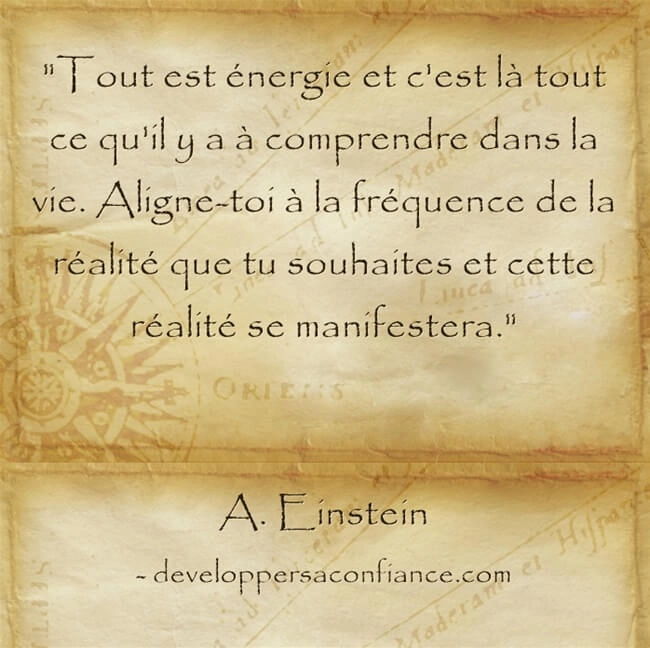 Citation d'Albert Einstein sur la loi de l'attraction