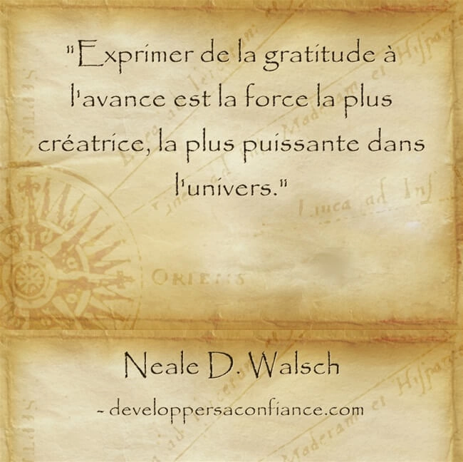 citation sur la puissance de la gratitude pour la loi de l'attraction