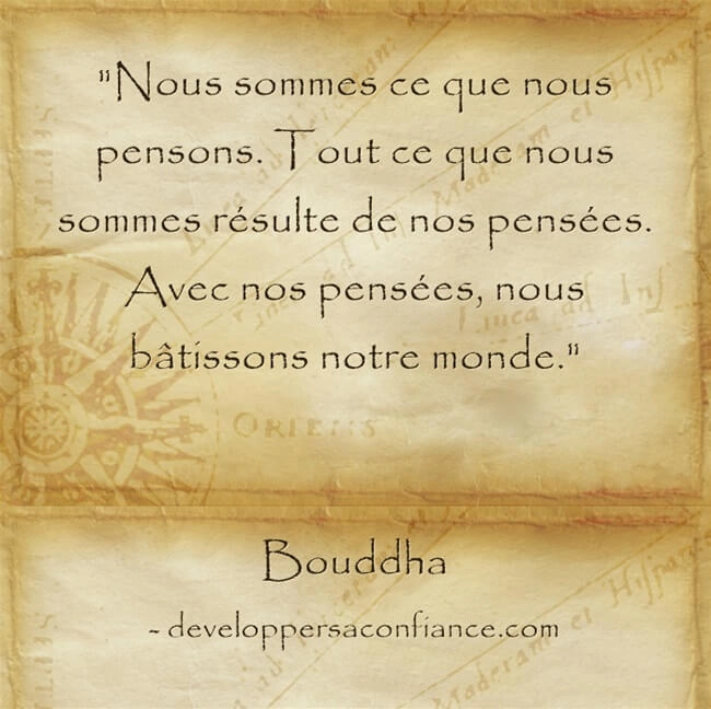 citation de Bouddha sur la loi d'attraction : nous sommes le résultat de nos pensées