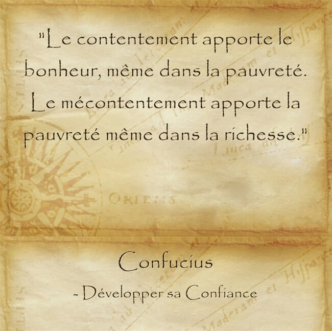 Citation de sagesse de Confucius pour relativiser la richesse