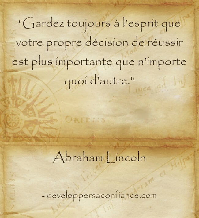 Citation d'Abraham Lincoln sur la volonté de réussir