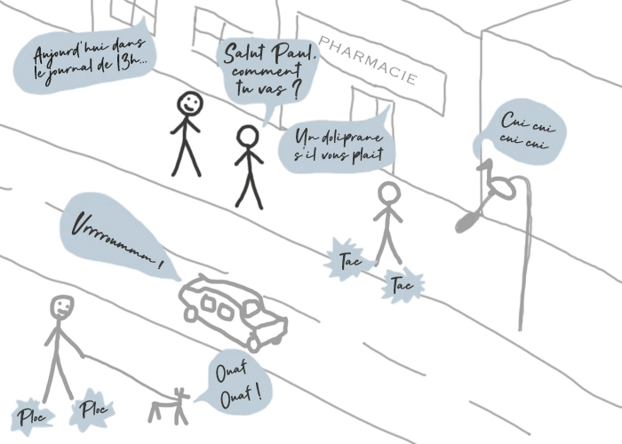 Schéma dans la rue hyperesthésie auditive sorte d'hypersensibilité