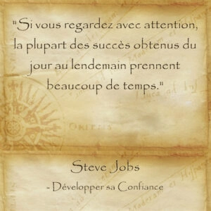 Réussir nécessite du temps et le fait de ne jamais baisser les bras