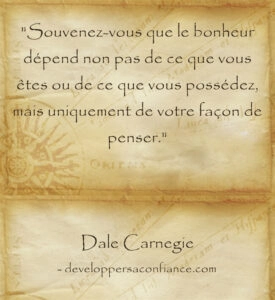 Citation de Dale Carnegie sur l'influence de nos pensées