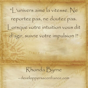 Citation de Rhonda Byrne sur l'intuition et l'univers
