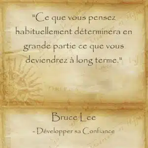 citation de Bruce Lee sur l'importance de penser de façon positive dans la vie